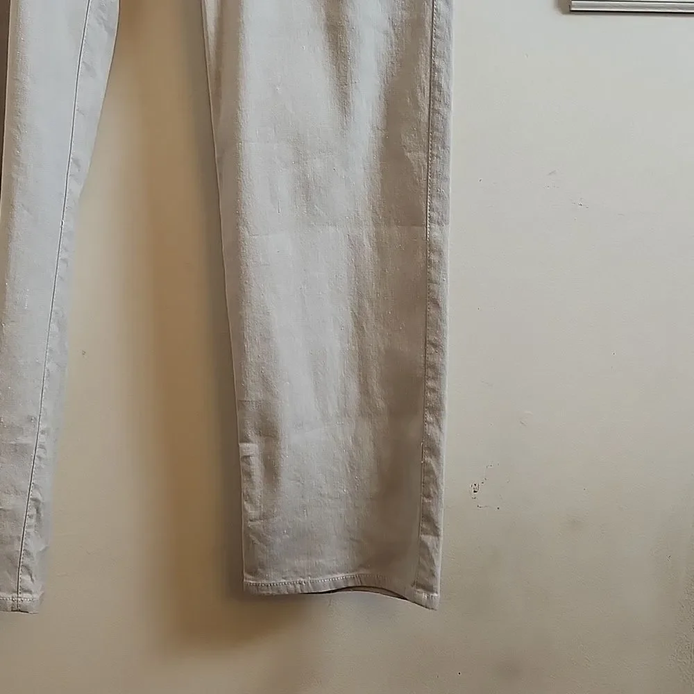 Tommy Bahama Men's Beige Casual Linen Flat Front Pants, 35